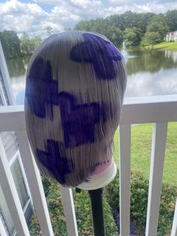 12  Inch Purple Frontal Wig Free Install , Contact Me 