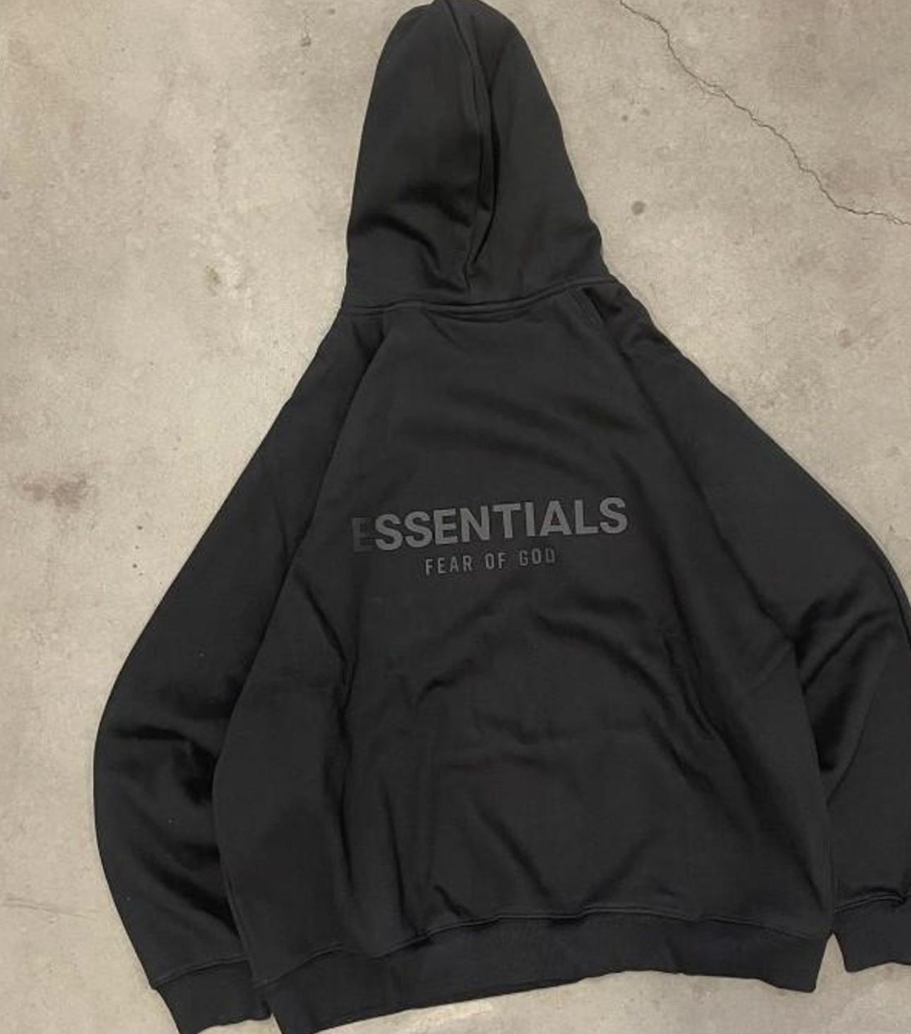 black essentials hoodie