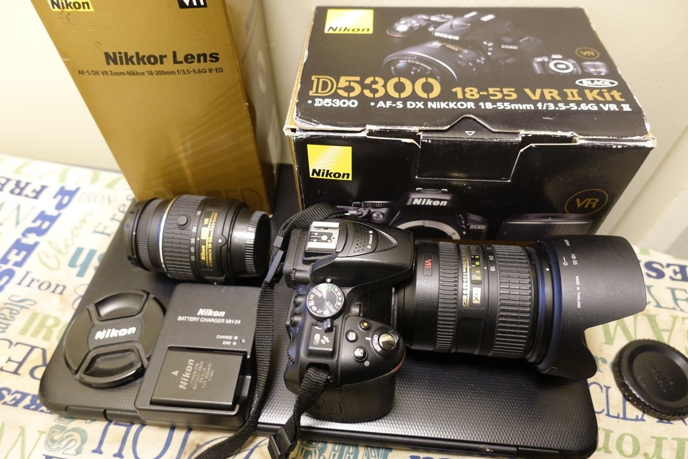 Nikon D5300 + 2 lenses (18-55mm, 18-200mm lenses)