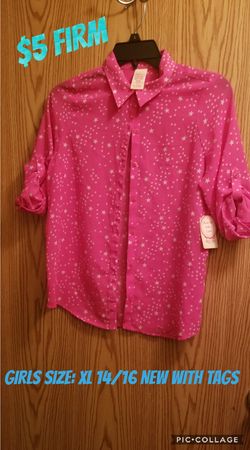 New: Girls button up: size xl 14/16