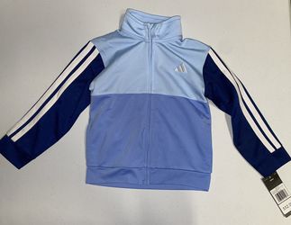 Adidas: Toddler Blue/Sky Striped Track Jacket (3T)