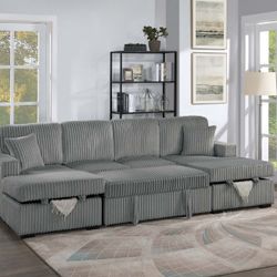✅️✅️4-Piece Convertible Sectional
Sleeper Sofa, Chaise Storage, Sofa Storage & USB Port✅️✅️