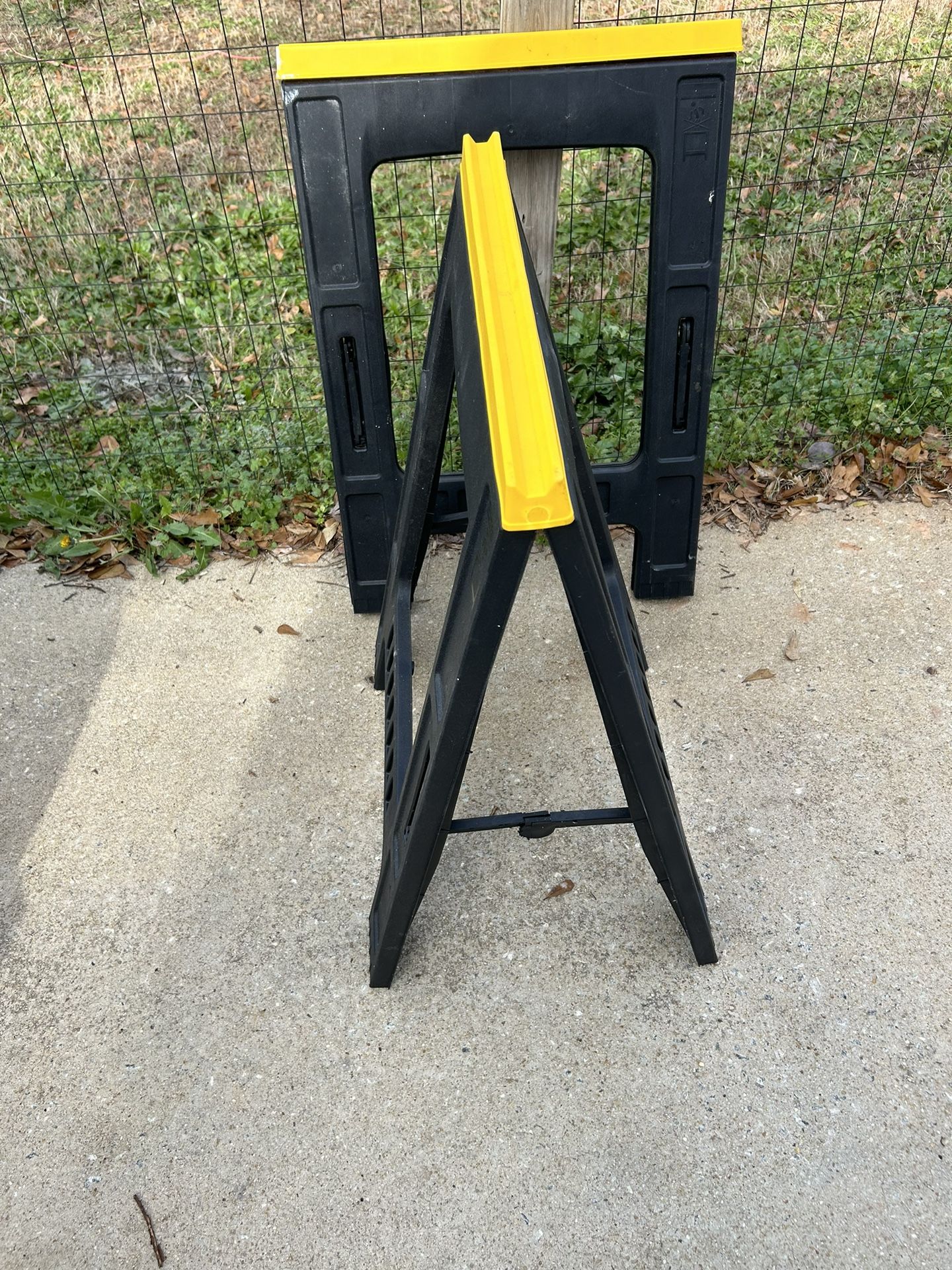 Lightweight Plastic Sawhorses Pair For $10