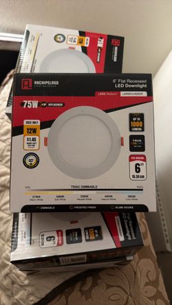 6” flat LED Downlights 6-pack