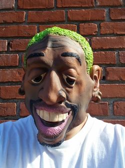 Dennis Rodman Green Hair Mask Halloween Latex The Worm