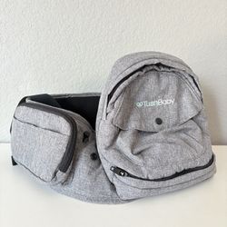 Tushbaby Hip Seat Baby Carrier -  Grey - w/ Belt Pockets