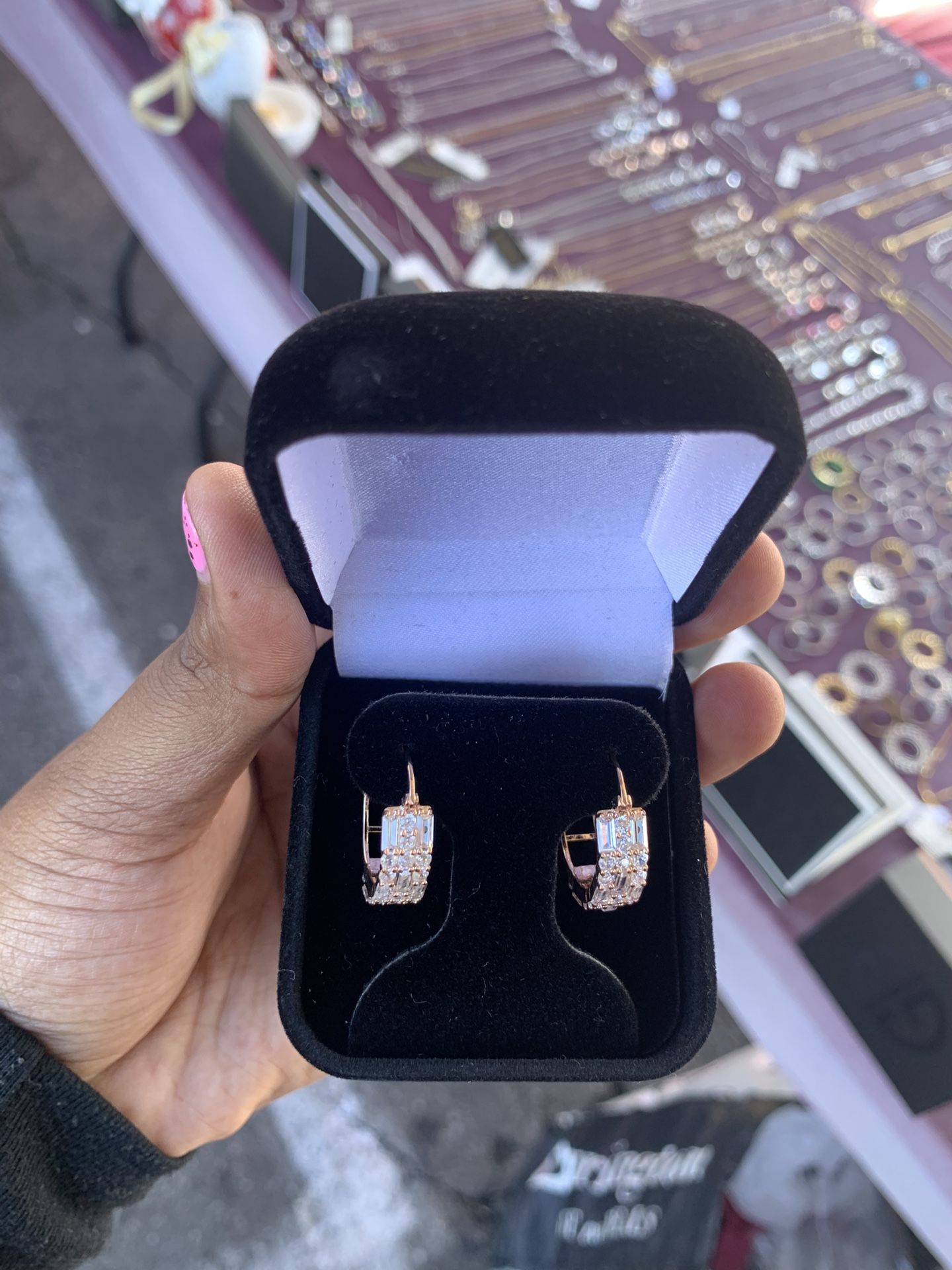 Sterling Silver Rose Gold Plated Earrings 