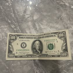 Franklin 100$ bill Currency Note