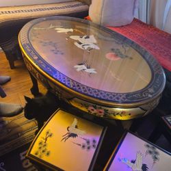 Chinese Dining Table With 6 Chairs