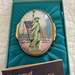TIFFANY STATUE OF LIBERTY HALCYON DAYS ENAMEL TRINKET BOX