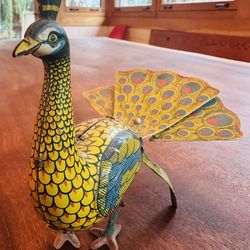 Vintage Peacock Tin Toy