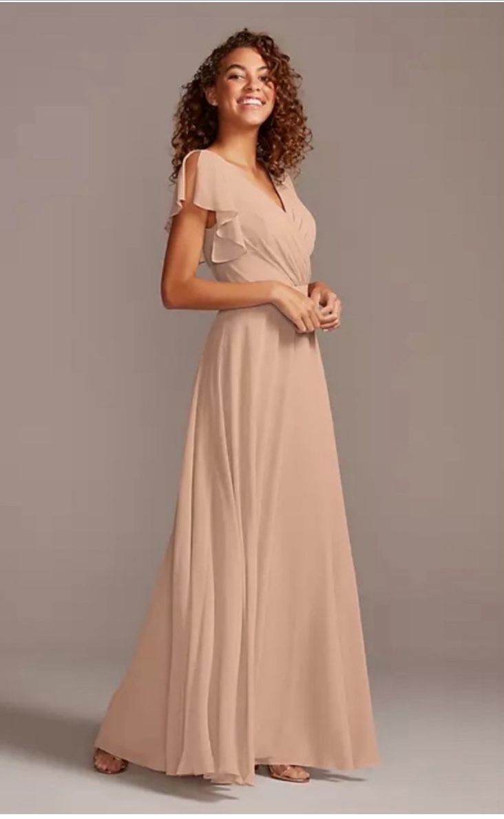 David’s Bridal Blush Maxi Dress
