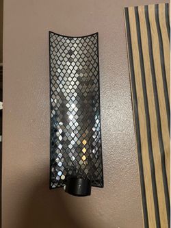 Wall candle holder decor with mermaid mirror design