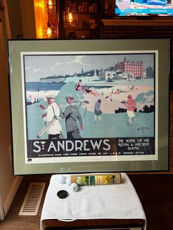 Father’s Day gift - St. Andrew’s framed print with 6 collectible golf balls included