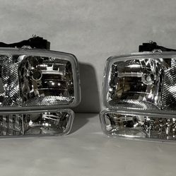 99 To 06 GMC Sierra or Yukon Denali OEM STYLE Headlights Luces Micas Calaveras Faros Focos Luz 
