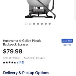 Husqvarna 4 Gallon Backpack Sprayerq