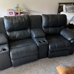 Leather Media Couch