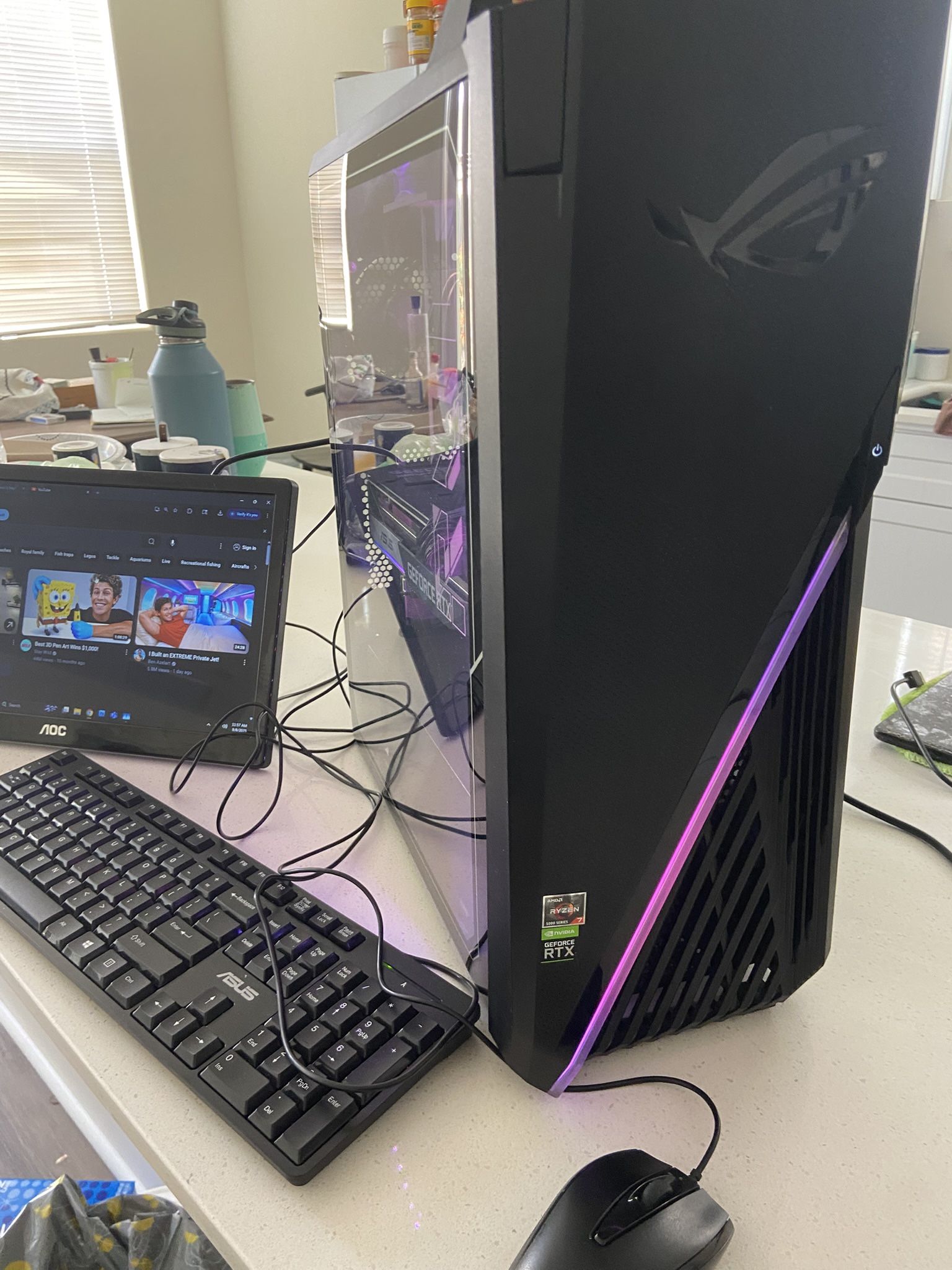 Desktop Ryzen 7, 32 gb ram, 2tb hdd, asus rtx 3070, m.2 512gb, wireless Internet
