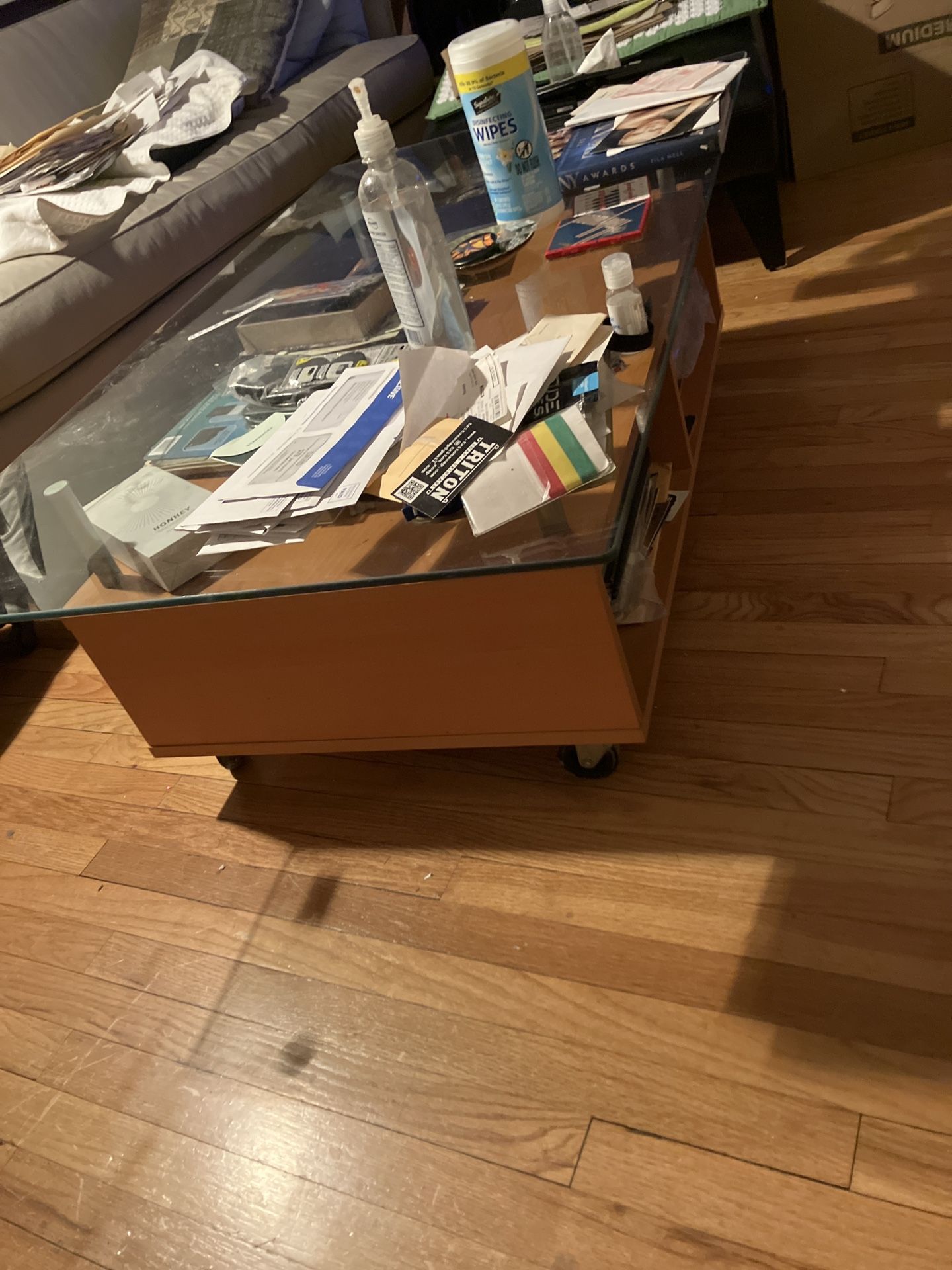 Glass Top Coffee Table On Wheels