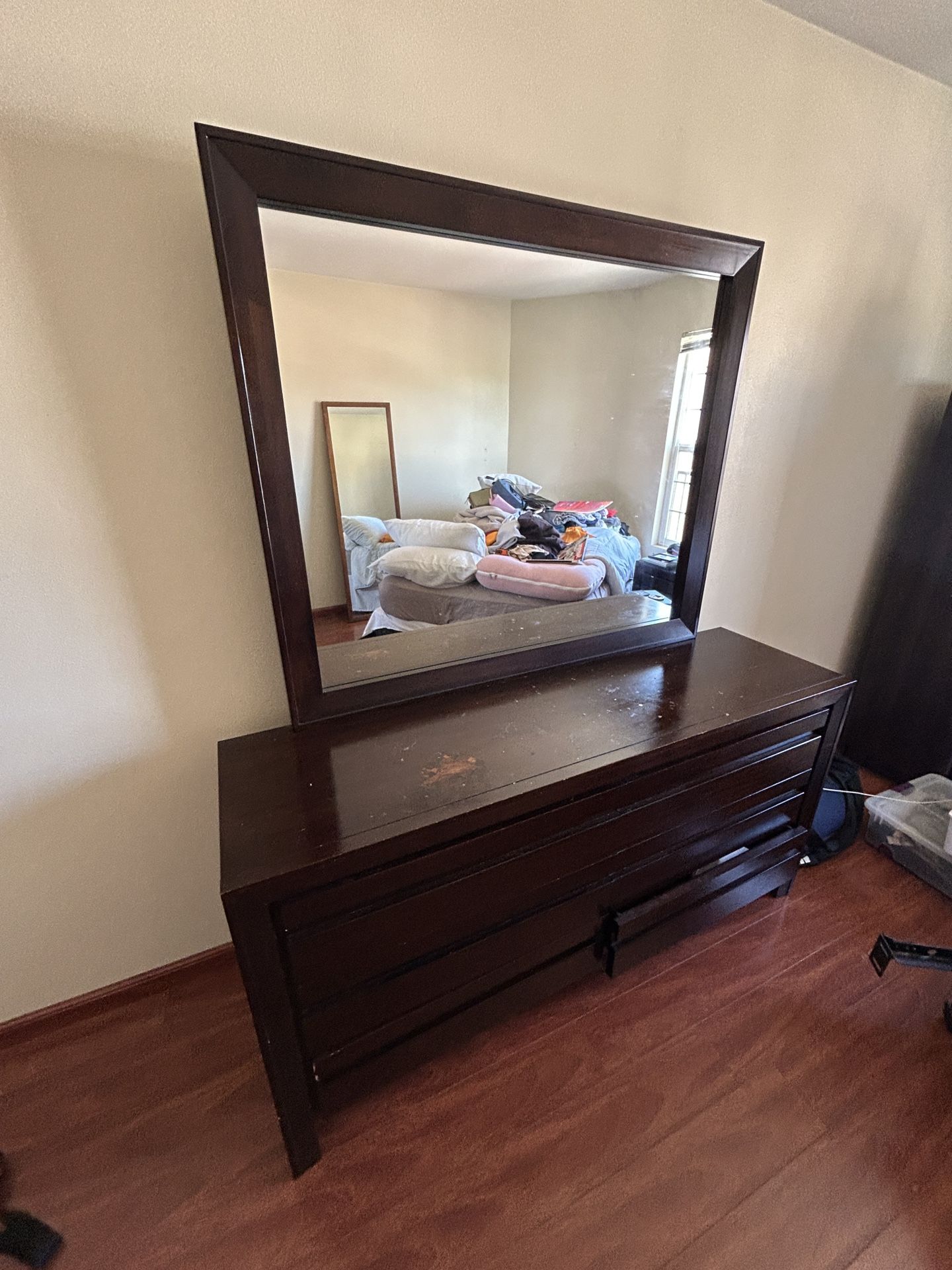 Six Drawer Dresser With Mirror