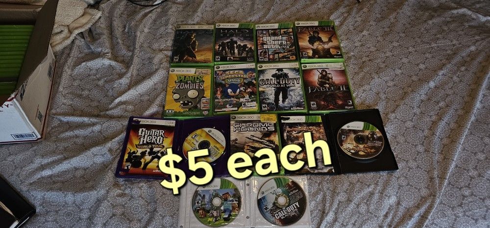 Xbox 360 Games $5 Each