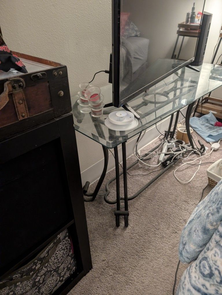 Sofa Table TV Stand Narrow Glass Table