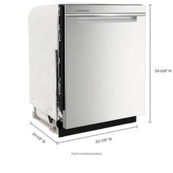 Whirlpool WDTA50SAKZ 24" Dishwasher, 47 dB - Stainless Steel, Stainless Tub