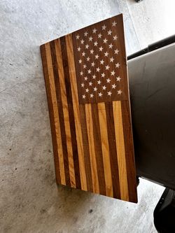 Wooden flag 26in x 16in
