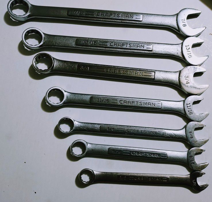 7 pc  Set  Craftsman 12 Point  Wrench  FORGED IN U.S.A.

