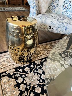 Gold Ceramic Garden Stool Side Table