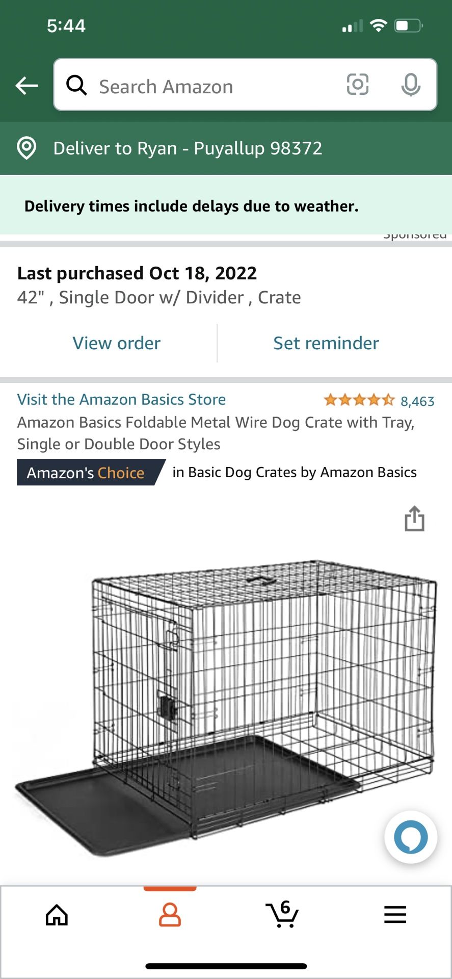 Like New Large Dog Crate And Supplies