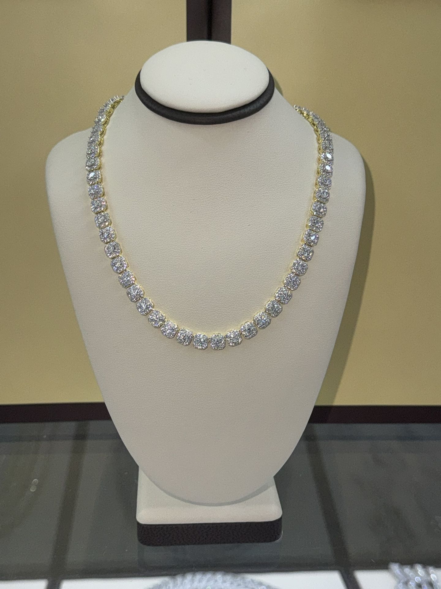 Silver & Gold Chain with Cubic Zirconia Diamonds
