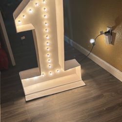 Number One Sign With Lights