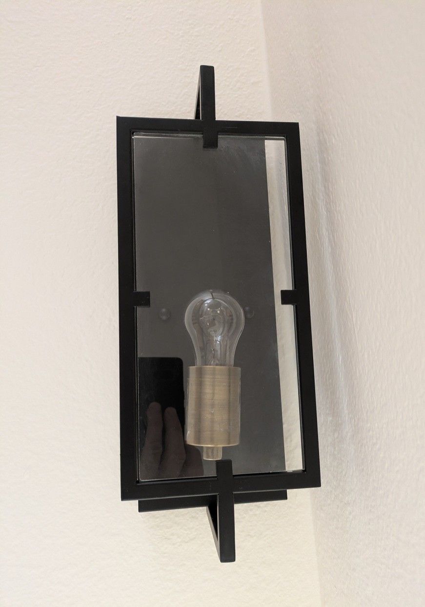 4.7" 1-Light Black Rectangle Industrial Wall Sconce