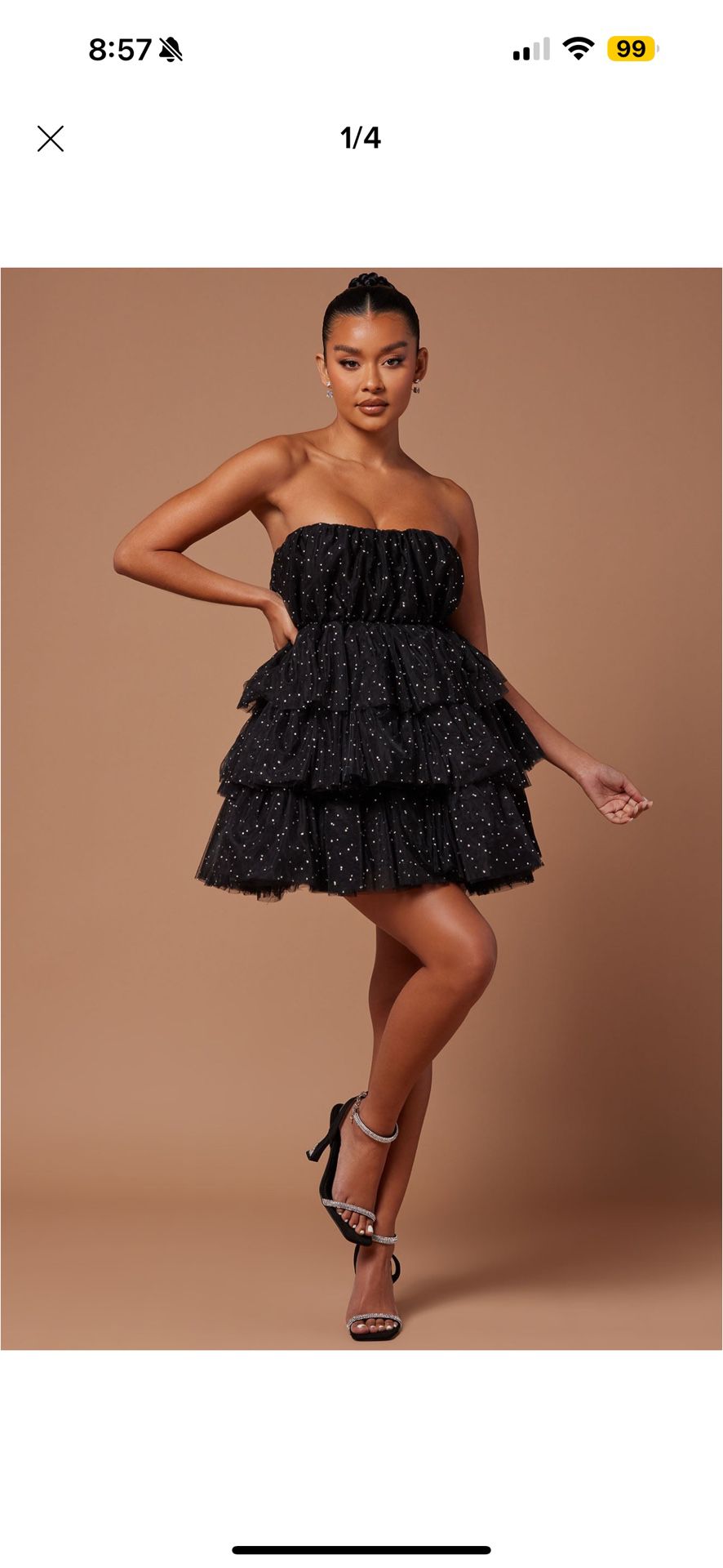 Fashionnova Black Glitter Mini Dress