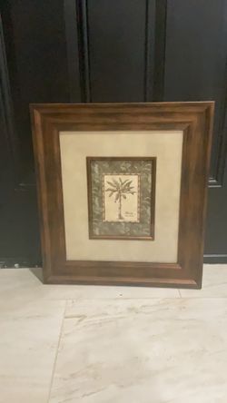 Tropical Musa Textiles Banana Palm Tree Print Glass Framed