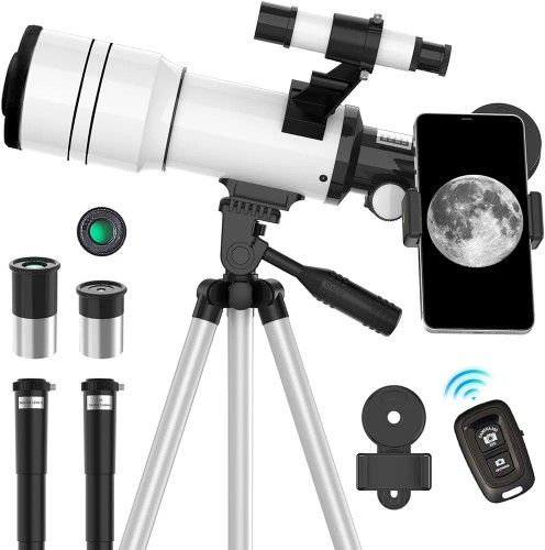 ToyerBee Telescope for Adults & Kids, 70mm Aperture Astronomical Refractor Telescopes for Astronomy Beginners (15X-150X), 300mm Portable Telescope 