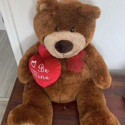 Large valentine’s Day, stuffed  teddy bear 30 inches tall 