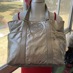 Tory Burch Leather And Python Tote 