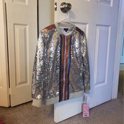 NEW 14/16 Jojo's Closet Jojo Siwa Girls Rainbow Sequined Jacket