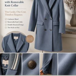 BCBGeneration Cashmere Blend Coat with Removable Knit Collar