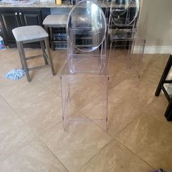 Tall clear,chairs for Island