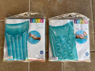 NEW Lot of 2: 2016 INTEX Brand Pool Mats: Blue Economat & Aqua Relax-A-Mat Lounge