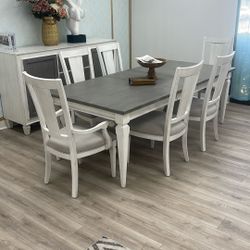 7pc Dining Table With 7 Chairs $1350 / Oversized Buffet $775
