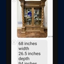 Very good condition solid wood 2 pieces vintage cabinet