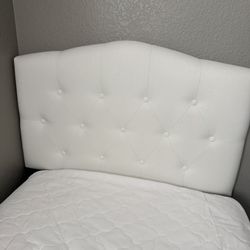 White Twin Bed Headboard With Adjustable Rails