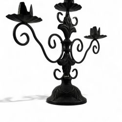 Vintage Southern Living At Home Heavy Cast Iron Three Arm Candelabra.