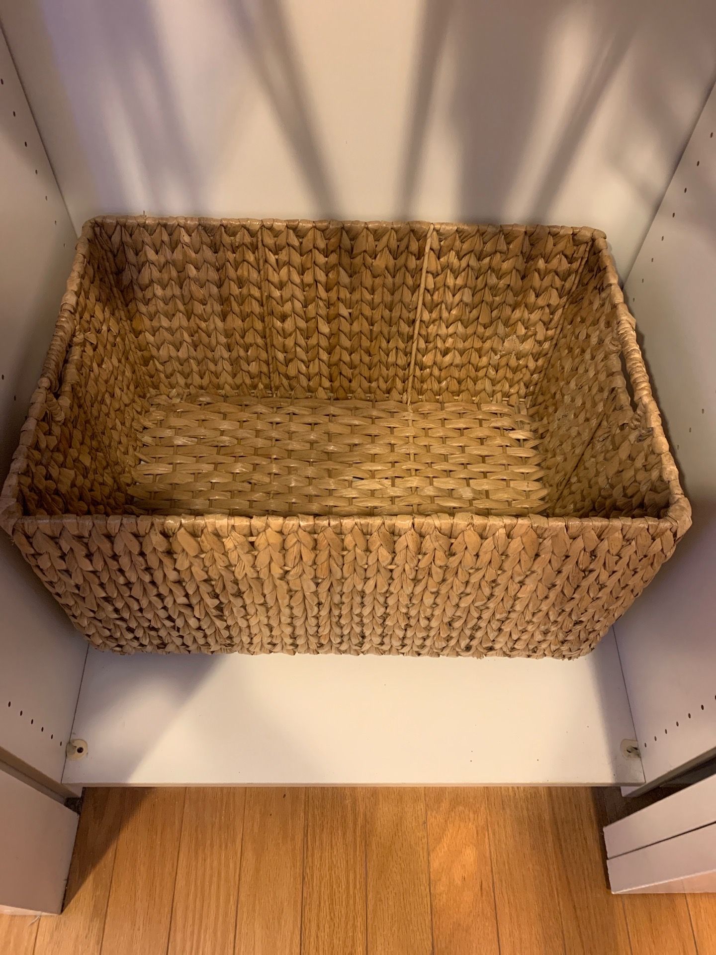 Large Wicker Storage Basket with Wheels