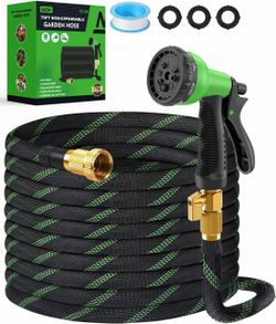 New 75ft Garden Hose Set w/ 8-Pattern Spray Nozzle