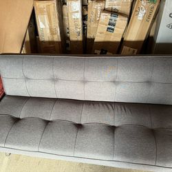 New Futon Sofa Bed Couch Gray
